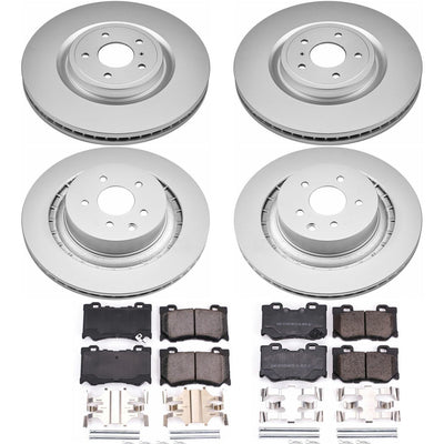 Power Stop 08-13 Infiniti G37 Front & Rear Z17 Evolution Geomet Coated Brake Kit