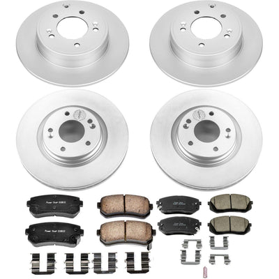 Power Stop 2015 Hyundai Sonata Front & Rear Z17 Evolution Geomet Coated Brake Kit