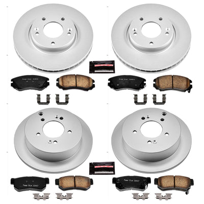 Power Stop 05-09 Hyundai Tucson Front & Rear Z17 Evolution Geomet Coated Brake Kit