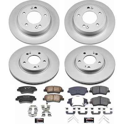 Power Stop 17-19 Hyundai Elantra Front & Rear Z17 Evolution Geomet Coated Brake Kit