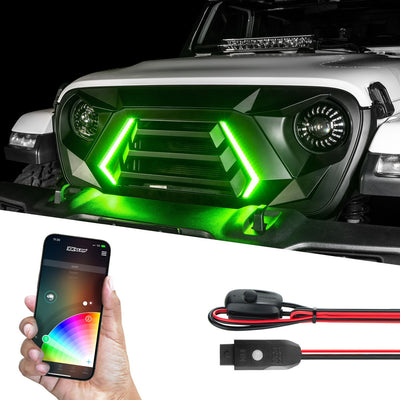 XK Glow JK Wrangler XKCHROME LED Grill Kit (Dual Mode)