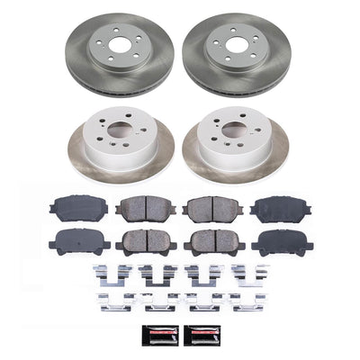 Power Stop 02-04 Toyota Camry Front and Rear Semi-Coated Rotor Kit