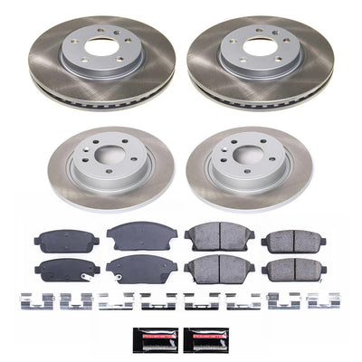 Power Stop 12-17 Buick Verano Front and Rear Semi-Coated Rotor Kit