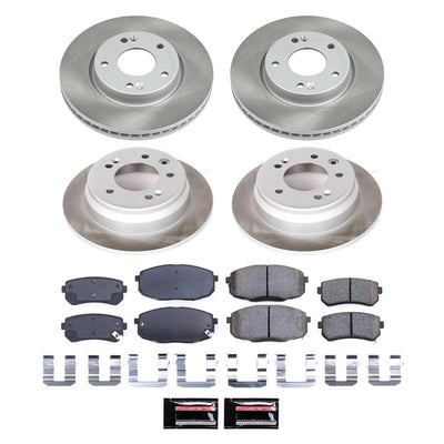 Power Stop 09-12 Hyundai Elantra Front and Rear Semi-Coated Rotor Kit