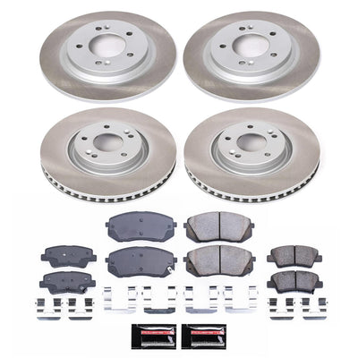 Power Stop 2015 Hyundai Sonata Front and Rear Semi-Coated Rotor Kit