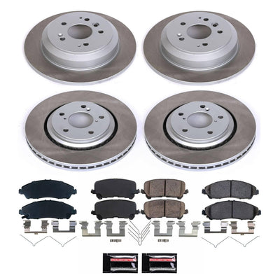 Power Stop 16-22 Honda Pilot Front and Rear Semi-Coated Rotor Kit