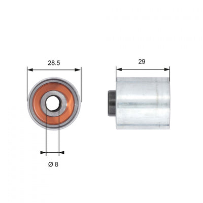 Gates Steel Smooth/Backside (28 mm x 9 mm x 29 mm)