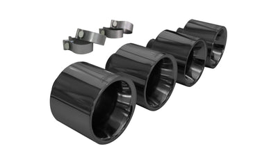Four 5 Inch Polished Titanium Dual Wall Flat Cut Tips Fits Corsa Stock GTR Exhaust Only Titanium