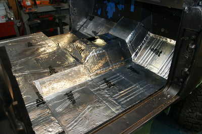 FLOOR PAN CUSTOM INSULATION KIT POLYMER BLACK BACKING SILVER