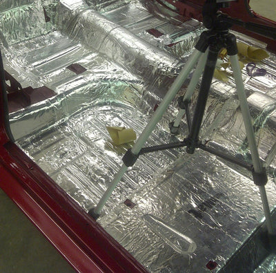 FLOOR PAN CUSTOM INSULATION KIT POLYMER BLACK BACKING SILVER