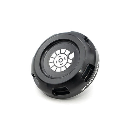 Billetworkz Black Anodized Clutch Fluid Cap - Zero Series - with Fluid Engravings - Fits 02-14 WRX STI manual BRZ FR-S GT86 GR86 05-09 Legacy GT
