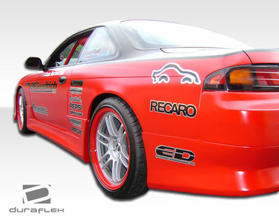 1997-1998 Nissan 240SX S14 Duraflex V-speed 2 Body Kit - 4 Piece - Includes V-Speed 2 Front Bumper Cover (103563)V-Speed Rear Bumper Cover (101650) V-Speed Side Skirts Rocker Panels (101651)