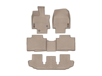 WeatherTech Tan Front Rear and Rear Floorliners Fits -20-25 Highlander 451609-1-2-3