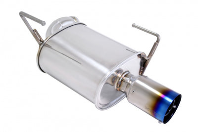 Megan Axle Back Exhaust Legacy 2.5i Only 2010-14 Single Muffler Blue Ti Tip
