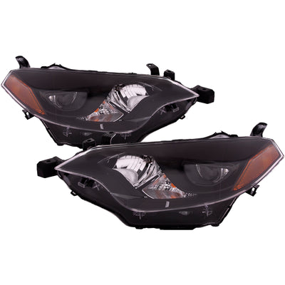 Headlight Assembly, Clear Lens Black Housing
