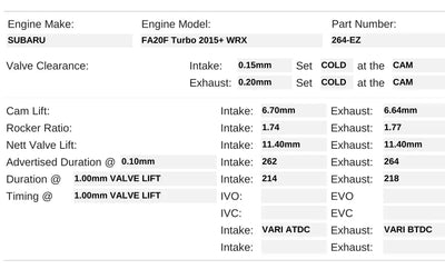 264-EZ Camshafts