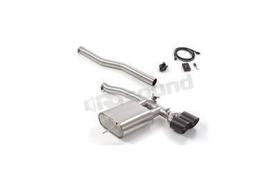 Stainless Steel Rear Silencer with Dual Carbon Tailpipes & Electronic Valve