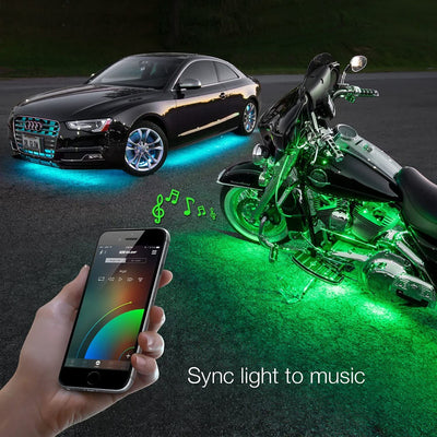 XK Glow Flex Strip Million Color XCHROME Smartphone App Controlled Undercar Kit 6x10In
