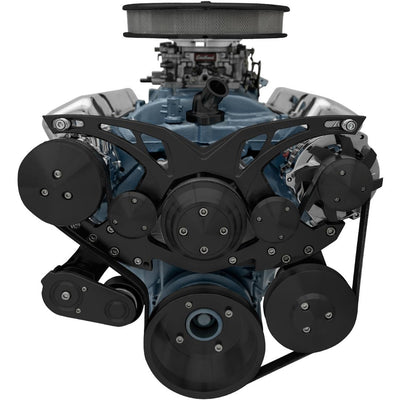 Pontiac V8 Style Track Serpentine Kit Black