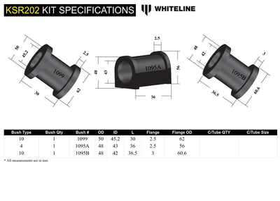 STEERING RACK AND PINION MOUNT BUSHING 30MM PASSANGER SIDE BRACKET