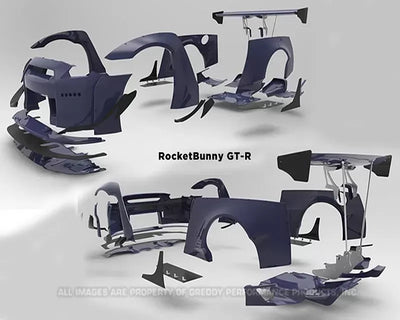 Greddy ROCKET BUNNY R35 V2 SIDE CANARDS (CF)