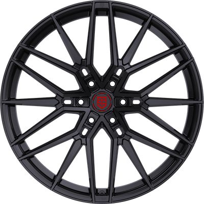 506B 22x10 +24mm Gloss Black 6-Spoke Alloy Wheel