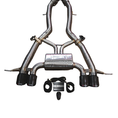 Axle-Back Exhaust System with Forged Carbon Tips
