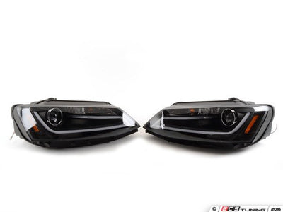 Projector Headlight Set, Black Housing, Clear Lens