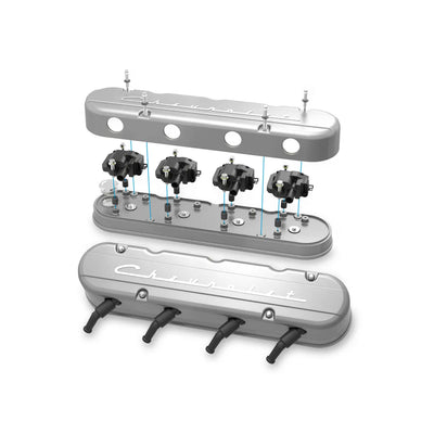 2-PIECE VALVE COVER GM LS CHEVROLET LOGO