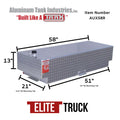 58 GAL RECTANGLE DIAMOND PLATE ALUM DIESEL AUXILARY TANK