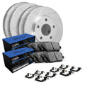 R1 Concepts Brake Rotors - Slotted - Silver w/ Semi-Met Pads Hdw Fits Ford Excursion
