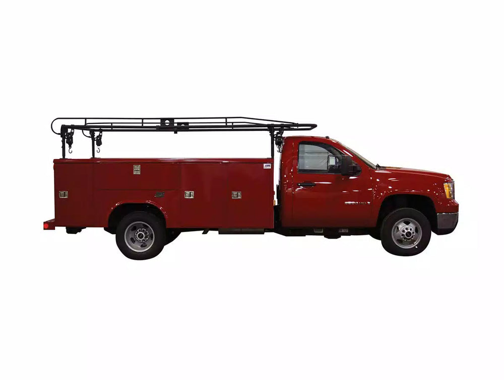 141/2 FOOT BLACK SERVICE BODY LADDER RACK