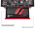 26IN 3DRAWER PORTABLE STEEL TOOL BOX W/ 103 PC METRIC TOOL SET BLACK