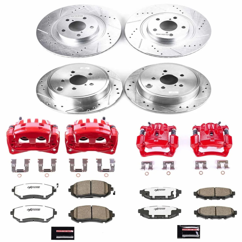 Power Stop 10-12 Subaru Legacy Front & Rear Z23 Evolution Sport Brake Kit w/Calipers
