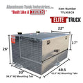 DOT APPROVEDSPLIT 46/46 95 GALLON ALUMINUM LSHAPE REFUELING TANK/TOOLBOX COMBO