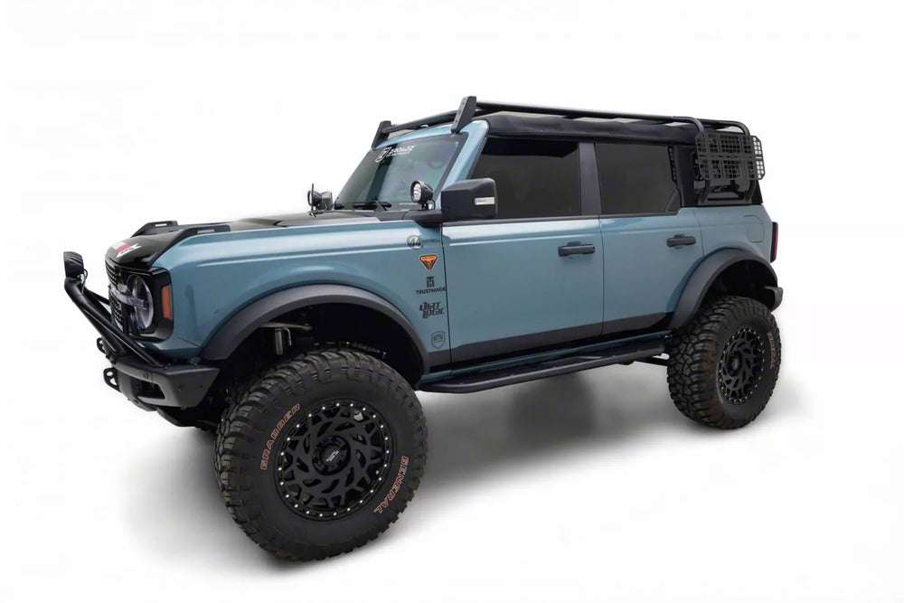 2123 BRONCO 4DR SOFT TOP RACK (W/LARGE MOLLE PANELS) MILD STEEL BLACK