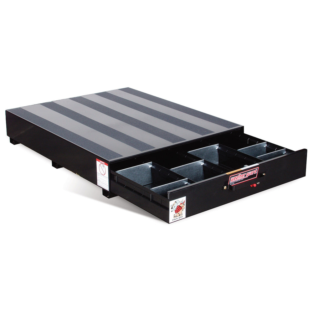 PACK RAT DRAWER UNIT 48 X 393/4 X 9.5IN WITH 18 DIVIDERS AND 3 COMPARTMENTS BLACK STEEL FINISH