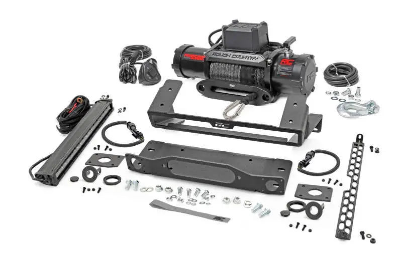 High Winch Mount All Models 9500S 20 Inch Black Single Row LED Ford Bronco 4wd (2021-2022