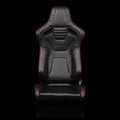 Braum Elite-X Series Sport Seats - Black Leatherette (White Stitching) - BRR1X-BKWS