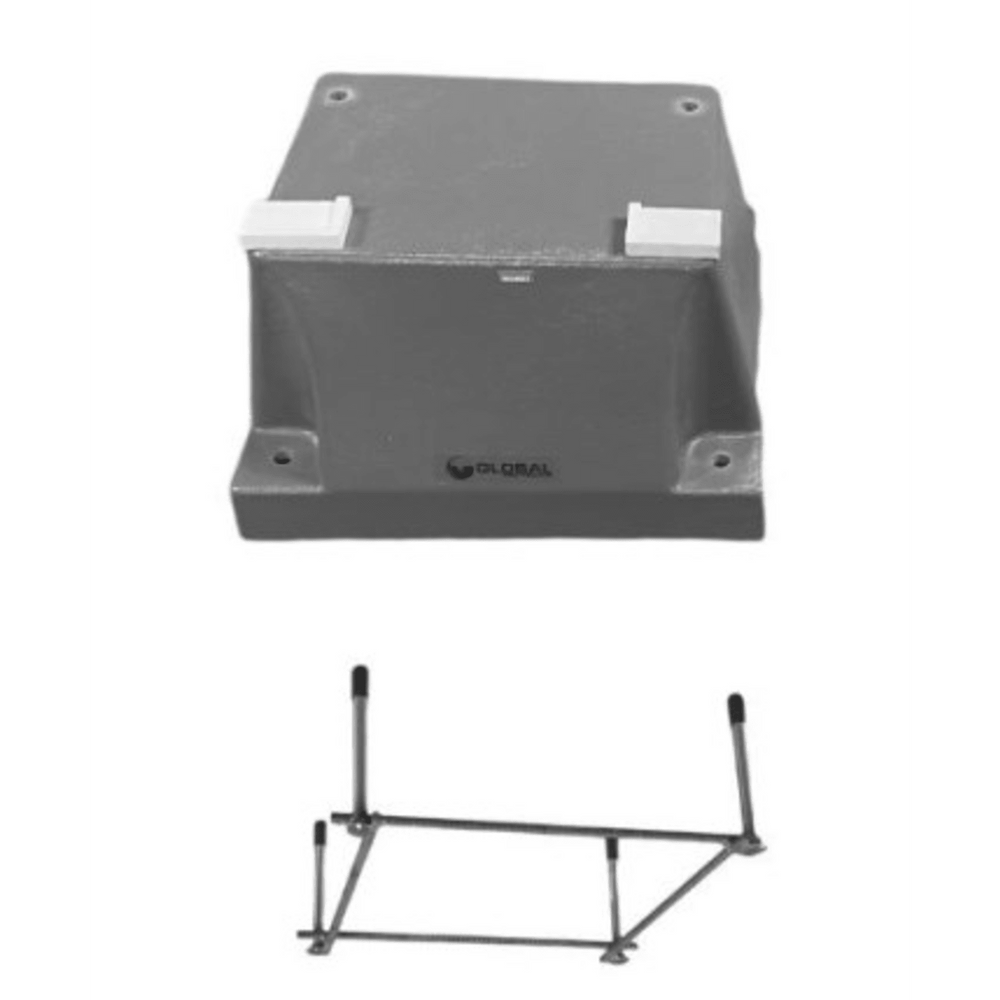 4 BOLT BASE W/ 12IN PATTERN (FOR 6FT OR 8FT BOARD) GREY W/JIG