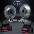 R1 Concepts Silver Drilled Slotted Rotors with 5000 Oep Brake Pads Hdw Fits Chevrolet Express