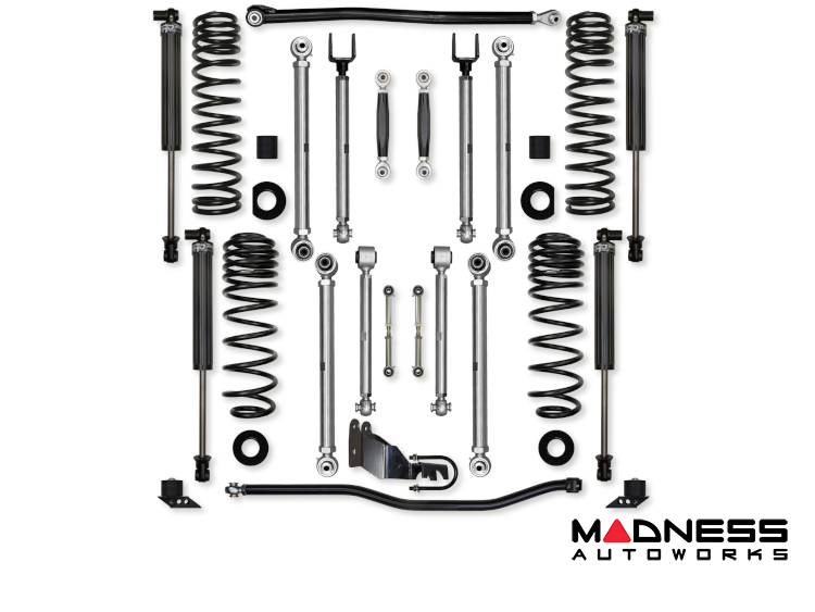 Rock Krawler 3.5 Inch X Factor Pro Aluminum System w/ PB J Lower Control Arms - Stage 1 Lift Kit with Shocks JK35XFPE-2S1