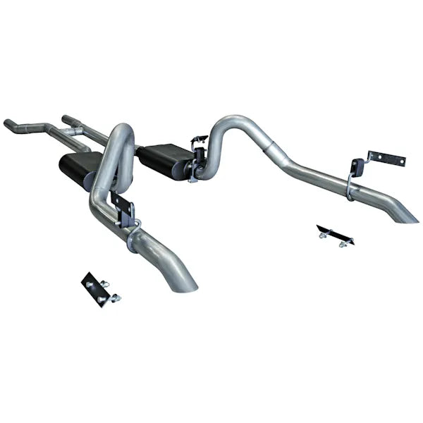 American Thunder Crossmember-Back Exhaust System 1967-1970 Ford Mustang With V8 Engine, 2.5 Inch 409 Stainless Steel Pipes Aggressive To Moderate Sound Flowmaster