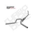 Diamond Eye KIT 4in Turbo Back DUAL AL: 00-03 FORD 7.3L F250/F350 W/ PYROMETER PLUG