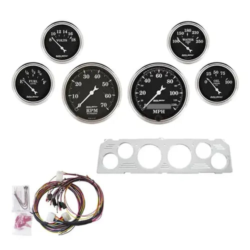 ~(8.5 lbs. 23X11X10)~ GAUGE KIT 6 PC CHEVY TRUCK 64-66 TACH/MPH/FUEL/OILP/WTMP/VOLT OTB