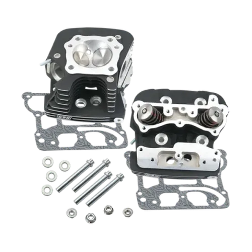S&S Cycle 2006 Dyna 91cc .032in Manifold Surface Cylinder Heads - Wrinkle Black