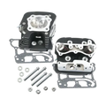 S&S Cycle 2006 Dyna 91cc .032in Manifold Surface Cylinder Heads - Wrinkle Black