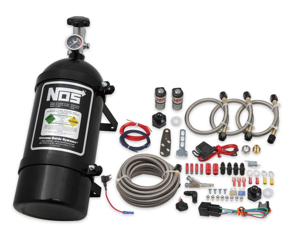 Single Fogger Wet Nitrous System GM 2006-2017 GM 3.5-3.9L V6 And 4.8L-6.2L V8 Includes 10Lb Black Bottle And Single Fogger Soft Plume Nozzle NOS
