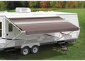 FIESTA 14FT L X 8FT EXT. SIERRA BROWN DUNE STRIPED VINYL MANUAL PATIO AWNING