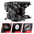 18C F150 LED PROJECTOR HEADLIGHTS W/ PLANK STYLE SWITCHBACK CHROME W/ AMBER